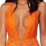 FREE PEOPLE X HAH Lace Bodysuit Sz S Burn Orange Feminine Party Resort Boho NWT Photo 1