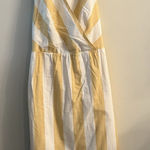 Christopher & Banks  Yellow‎ White Striped Tie Back Midi Dress Women’s  Size 16 Photo 0