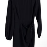 Lulus Lulu’s Tie-Front Long Sleeve Black Dress – Size Large Photo 0