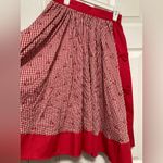 Unique Vintage Red Gingham Cherry Print Rye Swing Skirt Photo 5