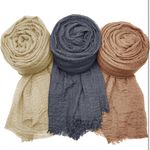 NEW! MANSHU Shawl and Wrap, Long Scarf, Big Head Scarf 6 PCS Women’s Soft Tan Photo 5