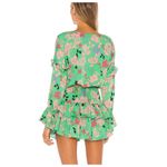 MISA Los Angeles NWT Amalya Dress Small Peony Green Floral Ruffle Mini Smocked Photo 1