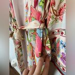 ZARA Satin Floral Boho Belted Kimono Robe Dress Photo 6