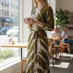 Young Fabulous and Broke NWOT Tie Dye Midi Maxi Dress Belted Medium Photo 2