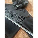Victoria's Secret PINK CROPPED HOODIE VELVET LOGO LONG SLEEVE BLACK SZ S Photo 3