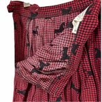Vintage Lord & Taylor Skirt 4 Red Black Houndstooth Horse Pleated Equestrian 90s Photo 4