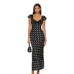 Free People  Butterfly Babe Midi Dress in Black And White Comb Photo 2