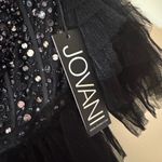 Jovani Tiered Tulle Ball Gown With Beaded Corset Bodice 42249A black size 10 Photo 8