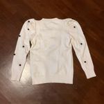 Macy's White and Black polka dot sweater Photo 4