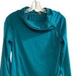 Zella  Women's Cowl Neck Pullover Top Green Blue Long Sleeve Size M Casual Photo 0