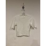 Abercrombie & Fitch Shirt Womens Small White Soft Ribbed Tie Front Crop Top Photo 4