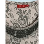 Elle 3/4 Sleeve Bejeweled Neckline Top Photo 2