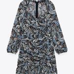 ZARA NWT  Stunning Draped Paisley Print Mini Dress Photo 2