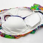 Trina Turk  Tropical Escape Floral Bandeau Off Shoulder Ruffle Bikini top Size 12 Photo 3