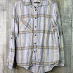 Magellan outdoors Boyfriend Fit Size XL Gray/Yellow Plaid Tabbed Long Sleeve Top Photo 0