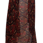 Paisley Print Open Front‎ Shawl Duster Lightweight Cover Up Red Size L Photo 0