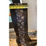 AMALFI Istria Black Chantal Snake Skin Tall Heeled Moto Riding Boots Italy 7.5M Size 7.5 Photo 11