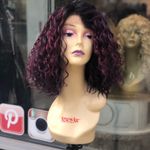 Short spiral curly bob Lacefront wig 2020 purple Photo 6