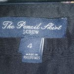 J. Crew The Pencil Skirt 4 Mini Skirt in Darkest Navy Roses Workwear Yellow Photo 1