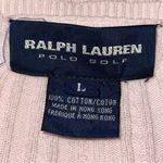 Ralph Lauren  Polo Golf Vintage L Pink Cotton Knit Cable Knit Cardigan Sweater Photo 3