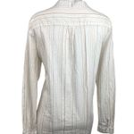 Promod White Striped Button Down Long Sleeve Career Office Blouse Shirt Top 10 Photo 1