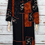 draper's & damon's Draper’s & Damon’s Sz 1X Black & Brown Patchwork 2 Pc. Jacket & Dress Outfit Set Photo 0