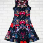 Nicole Miller  Women's Size S Sleeveless Fit Flare Dress Bold Floral Print Photo 0