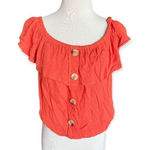 Indulge Womens  Boutique Cheyenne Button Crop Top - Sz L Photo 0