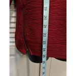 ANA Deep Red Zip Detail Round Neck 3/4 Sleeve Top Size XS Textured Material Red Photo 2