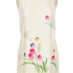 Vintage Simply Silk 100% Silk Floral Painted Tulips Tunic Kimono Size 6 Small Pink Photo 0