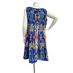 Gabby Skye Plus Sz 14W A-Line Dress Blue Orange Green Sleeveless Stretch Pocket Photo 4