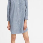Everlane  The Cotton Shirt Dress‎ Size 2 Striped Blue White Photo 0