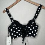 Unique Vintage retro swimsuit black polka dot bikini swim top size medium Photo 5