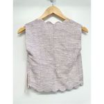AQUA Tweed Scalloped Crop Top Size Small Lilac Side Zip Closure NWT Photo 5