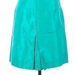 J.Crew | Marine Turquoise 100% Silk Taffeta Skirt Pleat Front Lined Size 6 P Photo 0