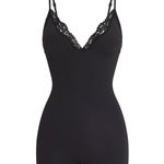 SKIMS Black Fits Everyone Lace Triangle Onesie Photo 1