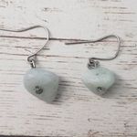 Vintage Earrings For Pierced Ears Light Green Stone Photo 0