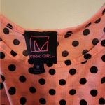 Material Girl  pink and black poke a dot dress size medium Photo 2