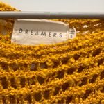 Dreamers  Sweater Yellow  Gold Laced Sleeve Boho Oversized Crocheted Womens Small Photo 1