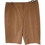 Carlisle Women's Tan Silk Blend Chino Bermuda Shorts Size 10 Casual Summer Brown Photo 0