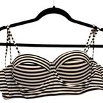 Cupshe Black and White Striped Bikini Top – Medium – NWT Photo 0