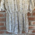 Faithfull the Brand Playsuit Romper Keyhole Open Back White Gold Print Women’s 2 Photo 8