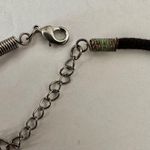 Silver tone cartoon dog on C pendant necklace on cord Photo 6