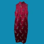 VTG HANDMADE‎ pink SILK Dress Modern Qipao Chinese Cheongsam Dress S Christmas Photo 1