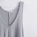 MINKPINK  Striped V-Neckline Sharke Bite Sleeveless Tunic Top Photo 2