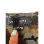 Sanctuary Green Camo Short Sleeve Front Tie Knot Button Down Shirt Women Sz S Photo 8