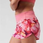 Athleta  Printed Run With It 3.5” Short small Painted Energy Coral Pink Floral Photo 1
