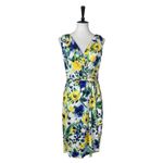 Ralph Lauren Lauren  Dress V-neck Jersey Knit Yellow Blue Floral Women’s Size 12 Photo 12