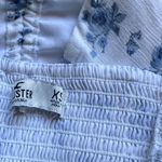 Hollister Floral Smocked Linen Crop Top in Blue Combo Photo 7