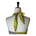 I am gia  Green Hawaiian Floral Print Halter Neck‎ Cut Out Isabella Top Size XS Photo 6